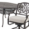 Cadiz Aged Bronze Cast Aluminum with Cushions 7 Piece Swivel Dining Set + 72 x 42 in. Table