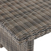 Venice Silver Oak Outdoor Wicker with Cushions 3 Piece Sofa Group + 59 x 32 in. Woven Top Lounge Table