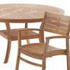 Warwick Teak with Cushions 7 Piece Dining Set + Bristol 59 in. D Table