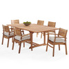 Warwick Teak with Cushions 7 Piece Dining Set + Bristol 67-87 x 47 in. Table