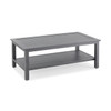 Soho Slate Grey Aluminum 50 x 28 in. Slat Top Storage Shelf Coffee Table