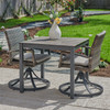 Contempo Husk Outdoor Wicker with Cushions 3 Piece Swivel Bistro Set + 33 in. Sq. Table