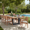 Warwick Teak with Cushions 9 Piece Dining Set + Balencia 87-118 x 47 in. Extension Table