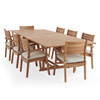 Warwick Teak with Cushions 9 Piece Dining Set + Bristol 87-118 x 47 in. Table