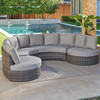 San Lucas Outdoor Wicker with Cushions 4 Piece Cuddle Beds Contour Sectional