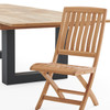 Westport Teak with Cushions 9 Piece Armless Dining Set + Balencia 87-118 x 47 in. Double Extension Table