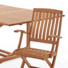 Westport Teak with Cushions 7 Piece Arm Dining Set + Bristol 67-87 x 47 in. Extension Table