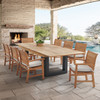 Pembroke Teak with Cushions 9 Piece Dining Set + Balencia 87-118 x 47 in. Extension Table