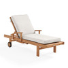 Eastchester Natural Stain Solid Teak With Cushion Chaise Lounge
