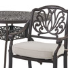 Cadiz Aged Bronze Cast Aluminum with Cushions 5 Piece Dining Set + 48 in. D Table -