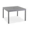Soho Slate Grey Aluminum with Cushions 5 Pc. Swivel Dining Set + 46 in. Sq. Slat Top Table