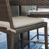 Terrace Outdoor Wicker with Cushions 5 Piece Gathering Set + 50 x 32 in. Glass Top Table