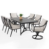 Hill Country Aged Bronze Aluminum and Cushion 7 Piece Combo Dining Set + 72 x 42 in. Table -
