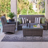 Tribeca Husk Outdoor Wicker with Concealed Cushions 3 Piece Swivel Sofa Group + 48 x 26 in. Coffee Table