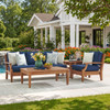 Grand Banks Teak with Cushions 3 Piece Sofa Group + 47 x 31 in. Coffee Table