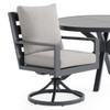 Montecito Charcoal Aluminum with Cushions 5 Piece Swivel Dining Set + 48 in. D Table