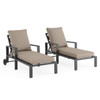 Montecito Charcoal Aluminum with Cushions 2 Piece Chaise Lounge Set