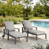 Montecito Charcoal Aluminum with Cushions 2 Piece Chaise Lounge Set