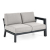 St. Lucia Midnight Aluminum with Cushions 5 Piece Sectional Group + 48 in. D Fire Pit Table
