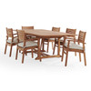 Warwick Teak with Cushions 7 Piece Dining Set + Bristol 67-87 x 47 in. Table