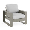 Montauk Slate Grey Polymer with Cushions 6 Piece Modular Sofa Group + 52 x 32 in. Fire Pit Table