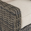 Tangiers Canola Seed Outdoor Wicker with Charmer Limestone Cushions Loveseat