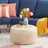 Travertine Concrete 31 in. D Rib Finish Coffee Table