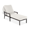 Hill Country Aged Bronze Aluminum and Cushion 3 Piece Chaise Lounge Set + 24 in. D Side Table -