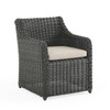 Laguna Smoke Outdoor Wicker with Cushions 7 Piece Dining Set + Montecito 70 x 40 in. Table