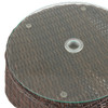Valencia Sangria Outdoor Wicker 20 in. D Glass Top Coffee Table