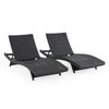 Terrace Outdoor Wicker 2 Piece Contour Chaise Lounge Set