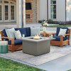 Castello Teak with Cushions 3 Piece Sofa Group + 42 in. Sq. Sintered Fire Pit