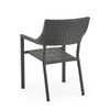 Terrace Dark Elm Outdoor Wicker with Cushions 5 Piece Dining Set + 42 in. Sq. Table