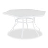 Cape Coral White Aluminum 60 in. D Hexagonal Slat Top Dining Table