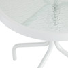 Malibu White Aluminum with Navy Sling 2 Piece Chaise Lounge Set + 20 in. D End Table