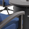 Fairmont Aged Bronze Aluminum with Cushions 5 Piece Swivel Chat Set + 36 in. D Carlisle Fire Pit -