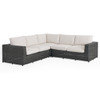 Laguna Smoke Outdoor Wicker with Cast Pumice Cushions 3 Piece Sectional