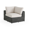 Laguna Smoke Outdoor Wicker and Solid Teak with Cast Pumice Cushions 5 Piece Sectional + 55 X 31 in. Coffee Table