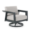 St. Lucia Midnight Aluminum with Canvas Granite Cushions 4 Piece Swivel Sofa Group + 43 x 22 in. Coffee Table