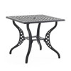 Tivoli Matte Black Cast Aluminum with Cushions 3 Piece Bistro Set + 32 in. Sq. Table Tivoli Matte Black Cast Aluminum with Cushions 3 Piece Bistro Set + 32 in. Sq. Table