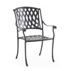 Tivoli Matte Black Cast Aluminum with Cushions 3 Piece Bistro Set + 32 in. Sq. Table Tivoli Matte Black Cast Aluminum with Cushions 3 Piece Bistro Set + 32 in. Sq. Table