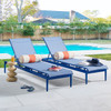 West Palm Aluminum with Sling 3 Piece Chaise Lounge Set + 18 in. D End Table