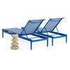 West Palm Aluminum with Sling 3 Piece Chaise Lounge Set + 18 in. D End Table
