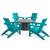 Modern 5 Piece Set XL Adirondack Chair Chat Set + 48 in. D Sintered Fire Pit