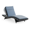 Terrace Outdoor Wicker 2 Piece Contour Chaise with Cushions Lounge Set