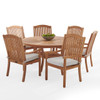 Eastchester Teak with Cushions 7 Piece Dining Set + Bristol 59 in. D Table