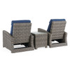 Sonoma Husk Outdoor Wicker with Cushions 3 Piece Recliner Set + 20 in. Sq. End Table