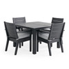 Montauk Polymer with Cushions 5 Piece Dining Set + 44 in. Sq. Table