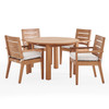 Castello Teak with Cushions 5 Piece Dining Set + 48 in. D Table