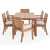 Castello Teak with Cushions 7 Piece Dining Set + 86 x 39 in. Table
